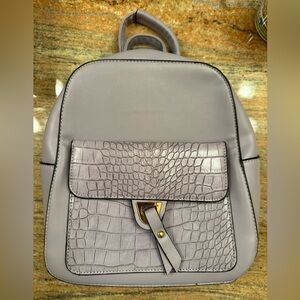 Chic Lavendar Crocodile-Embossed Women's Backpack